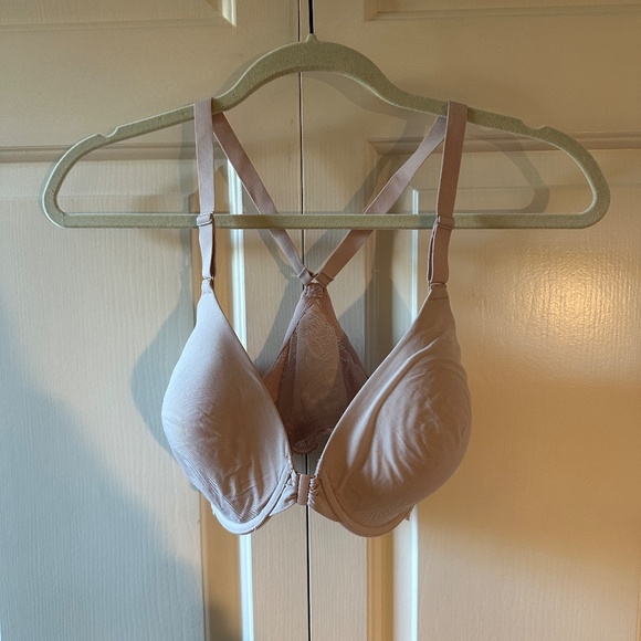 NWOT Natori Lush Front Close Bra - Rose / White - Picture 2 of 7